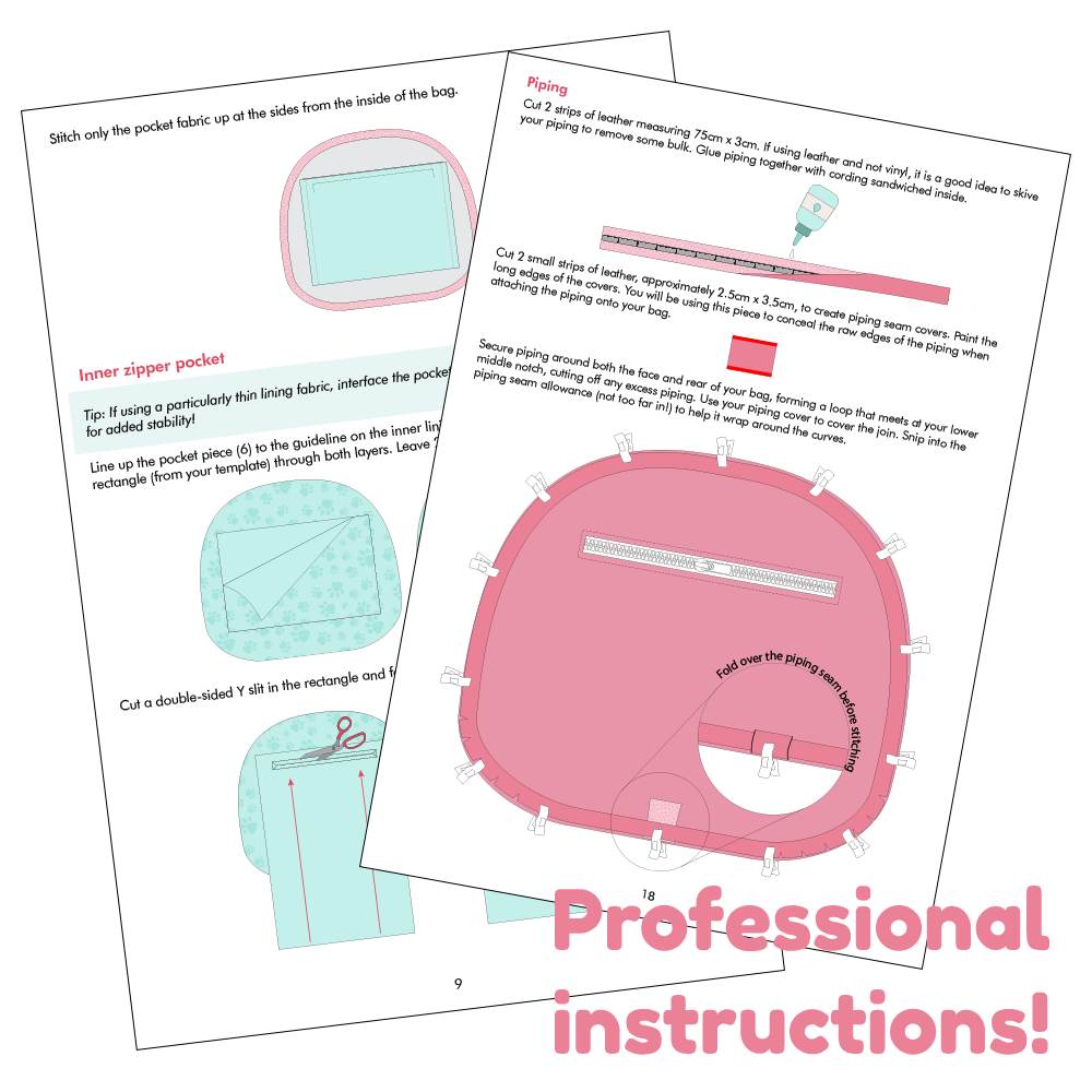 The Hugo Handbag PDF Pattern - With SVGs + Video Tutorials!